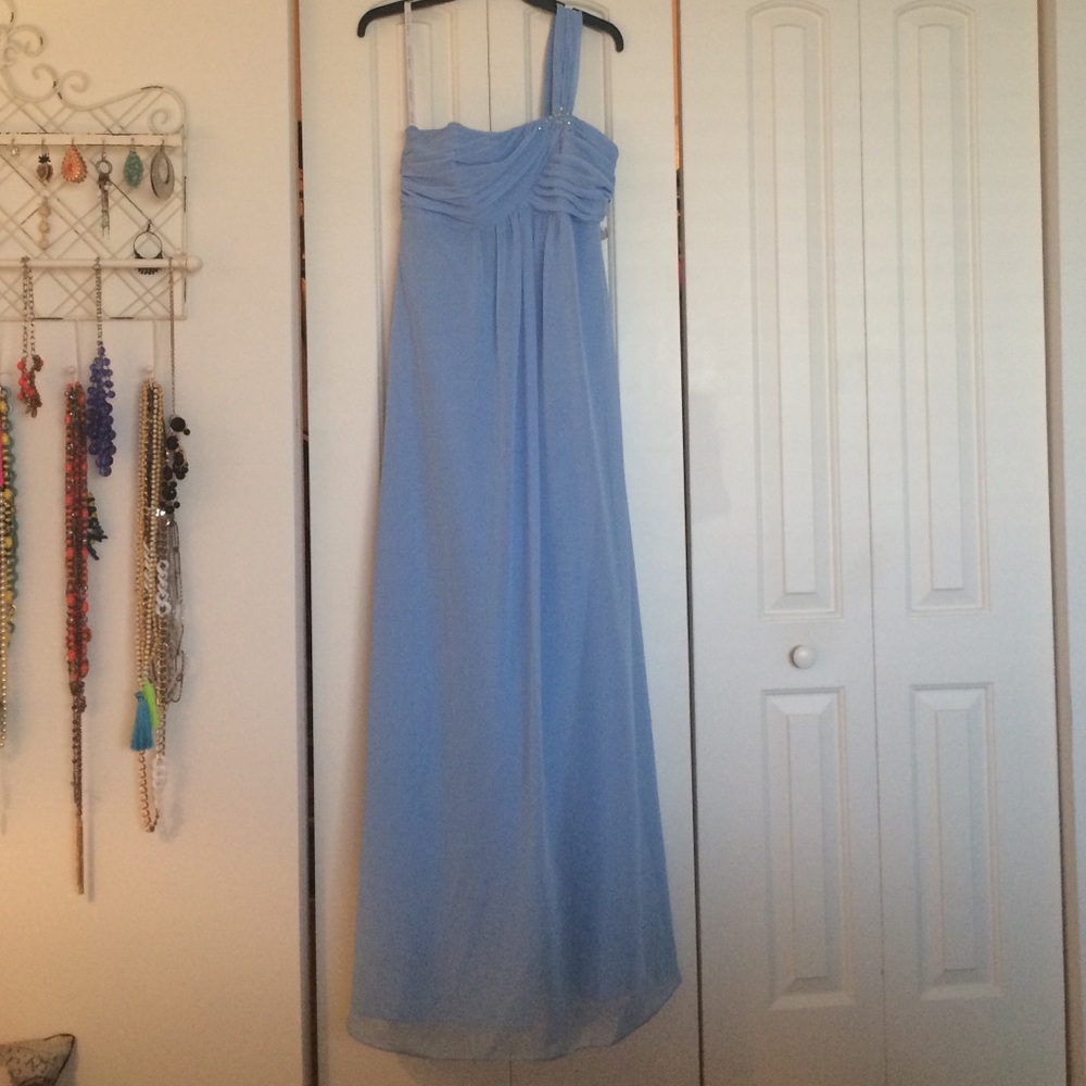 Alfred Angelo Light Blue One-Shoulder Prom Dress